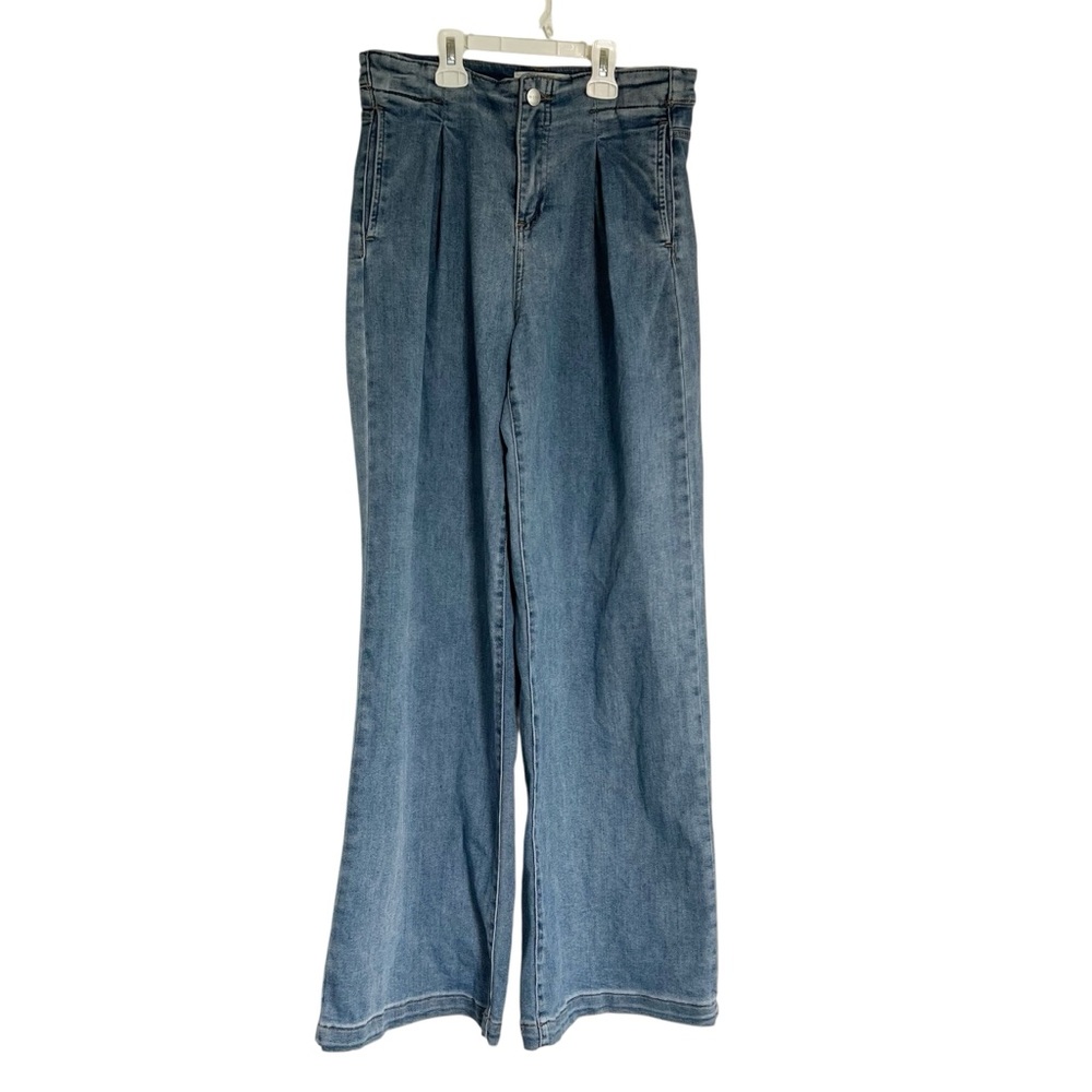 Risen Jeans Pleated Wide-Leg Jeans